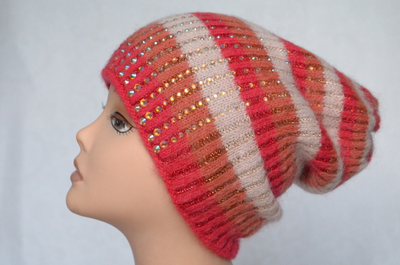 Vizio 6817 шапка Италия женская красная с украшениями