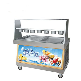 Фризер для жареного мороженого Foodatlas KCB-2F (контейнеры, световой короб, 2 компрессора)