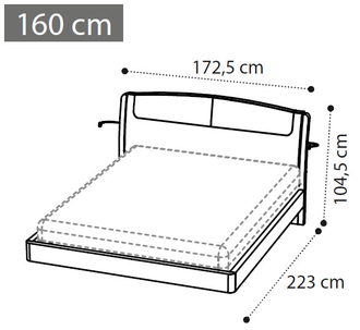Кровать "Sinkro" 160х200 см (экокожа Nabuk 12)