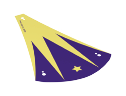Cloth Tent / Roof Narrow with Dark Purple and Bright Light Yellow Zigzag and Star Pattern, n/a (79304)