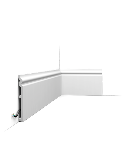 Плинтус ORAC Decor SX206, дюрополимерный, влагостойкий, ударопрочный, под покраску, длина 2 метра
