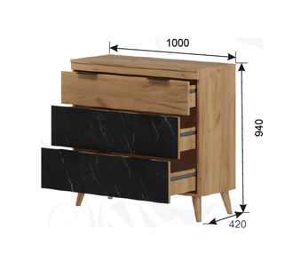 Комод Ольга 4 открыт