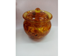 Горшочек с белым янтарем