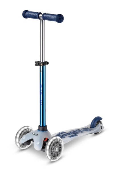 Самокат Mini Micro Deluxe Flux LED синий неохром