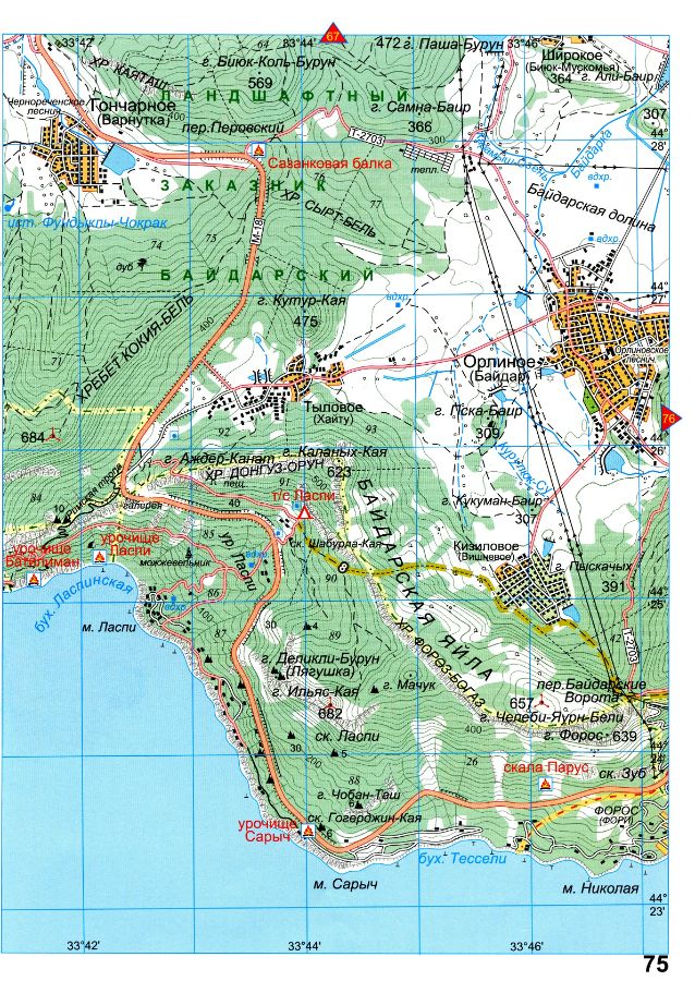 географическая карта Крыма