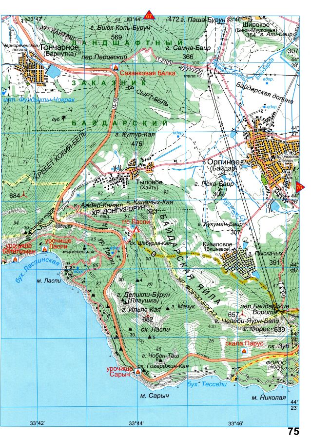 Красивые места крыма карта