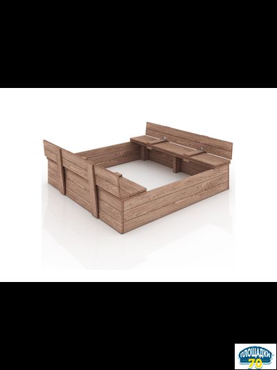 Детская складная песочница "Бабочка" с крышкой и скамейками-лавочками неокрашенная