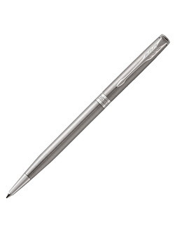 Ручка шариковая PARKER "Sonnet Core Stainless Steel CT Slim", тонкая, корпус серебристый, палладиевые детали, черная, 1931513