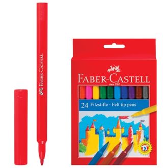 Фломастеры FABER-CASTELL, 24 цвета, смываемые, картонная упаковка, европодвес, 554224, 2 набора