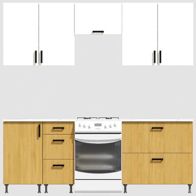 Кухня Эконом 1,8 метра (900х900) Цвет: Белый/Дуб Сонома