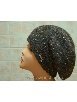 Модный берет женский вязаный Италия Vizio 5821 синий