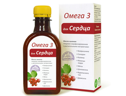 "Для сердца" масло льняное пищевое нерафинированное с растительными экстрактами, 200 мл
