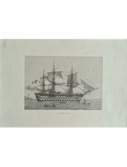 "Французский корабль Людовик XIV" гравюра 2000-е годы