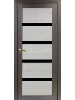 OPTIMA PORTE/ TURIN 505.12  ВЕНГЕ-ЯСЕНЬ СРЕБРИСТЫЙ-LACOBEL BLACK/ ПОЛОТНО ОСТЕКЛЕННОЕ