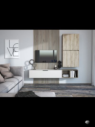 Бохо НМ-001 гостиная Дуб Крафт Серый/Кашемир