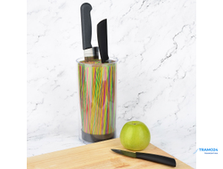 SATOSHI Подставка для ножей с разделителями, круглая, прозрачная 838-013