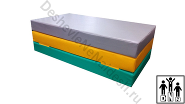 Детский мат 3 секции зеленый-желтый-серый