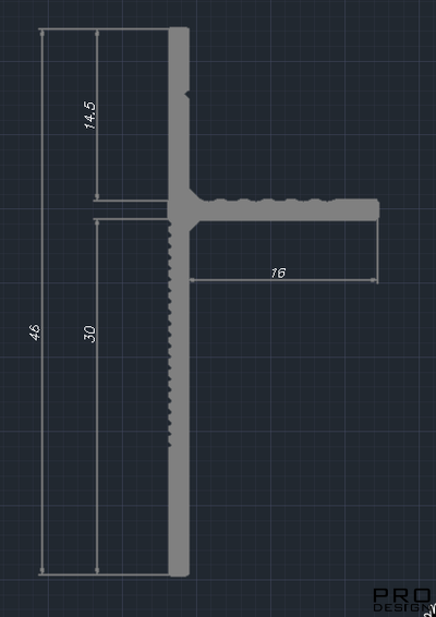 Теневой плинтус скрытого монтажа Pro Design Panel 7208 любой цвет по RAL