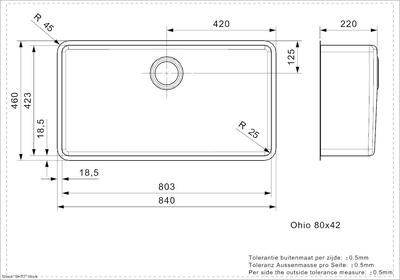 Мойка Reginox Ohio 80x42 Regi Color