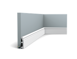 Плинтус ORAC Decor SX195, дюрополимерный, влагостойкий, ударопрочный, под покраску, длина 2 метра