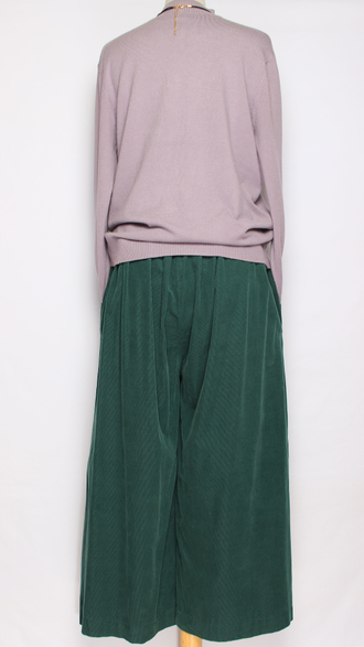 БРЮКИ-ЮБКА  вельветовые "СКЛАДКА СПЕРЕДИ" малахит р.48-52