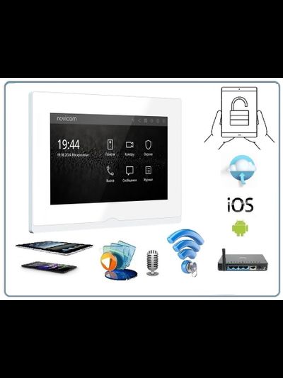 Novicam IMPULSE 7 IP WIFI WHITE видеодомофон с сенсорным дисплеем, переадресация на смартфон с DVR