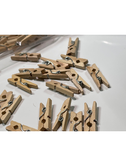 Прищепки, цвет натуральный 25 шт