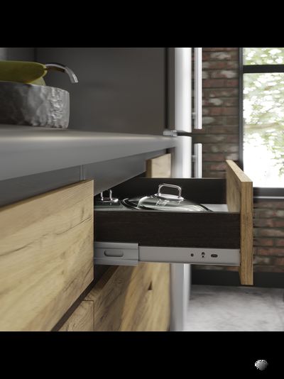 Лофт 1 м кухонный гарнитур Крафт/Венге столешница 38 мм черный мрамор