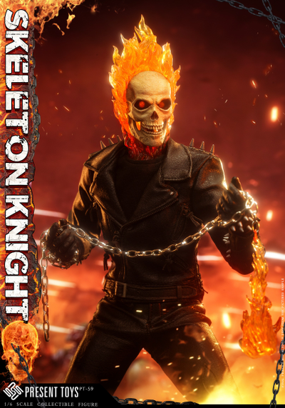 ПОСЛЕ ОБЗОРА - Призрачный Гонщик (Николас Кейдж, Ghost Rider) - Коллекционная ФИГУРКА 1/6 scale Skeleton Knight (PT-sp59) - PRESENT TOYS