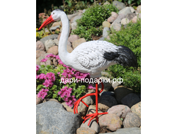 ЖУРАВЛЬ 75*34см  1,4кг  садовая фигура полистоун  Россия  1758/012655-  Журавли - символ крепкого здоровья и долголетия.