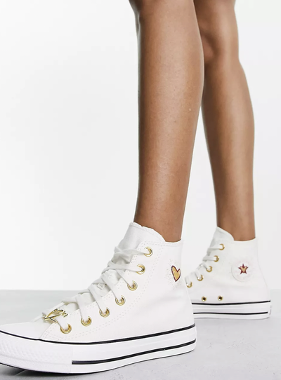 Converse all star sales white and gold