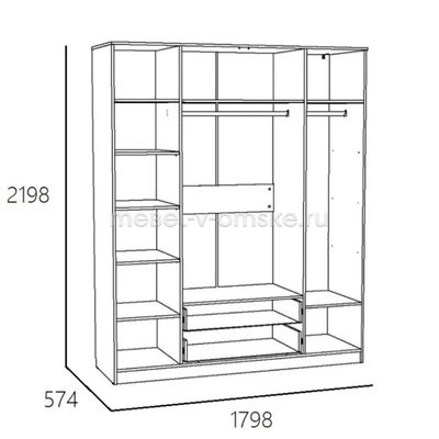 Шкаф для одежды Оливия Х - 011.84Х