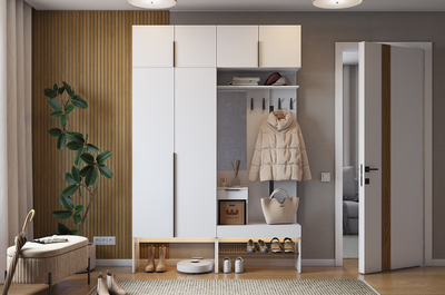 Композиция прихожей БАСКО Белое дерево