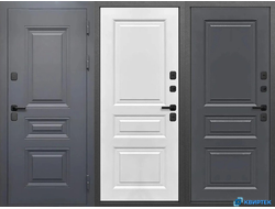 Дверь входная металлическая с терморазрывом Luxor Термо Классика Муар 7024 в Челябинске | КВИРТЕК