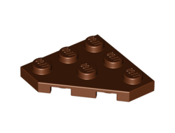 Wedge, Plate 3 x 3 Cut Corner, Reddish Brown (2450 / 4255553 / 4256582 / 4542397 / 4556978 / 6075207 / 6078090)