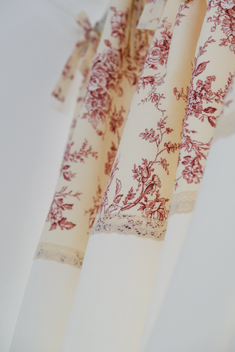 Шторы на завязках с птичками