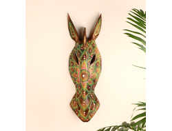 Модель № W173: настенная маска "Зебра" из дерева албезии