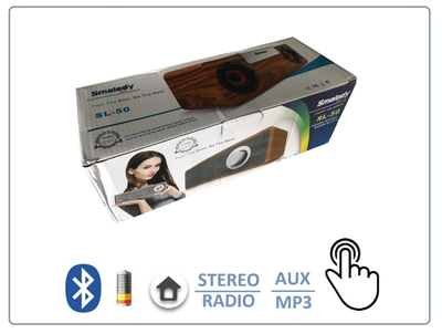 SMALODY SL-50S Bluetooth колонка СТЕРЕО, радио FM, с аккумулятором для использования в помещении