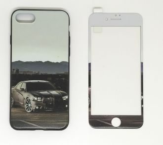 2 в 1 защитная крышка + стекло для iPhone 7/7S автомобиль