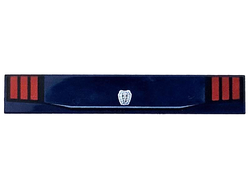 Tile 1 x 6 with Silver Ford Mustang Dark Horse Logo and Red Car Taillights with Black Outline Pattern, Dark Blue (6636pb349 6472233)