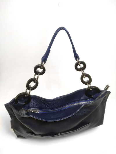 (АРТИКУЛ: 10101/1) СУМКА ЖЕНСКАЯ, БОЛЬШАЯ, НАТУРАЛЬНАЯ КОЖА, ТЕМНО-СИНЯЯ, ЧЕРЕЗ ПЛЕЧО