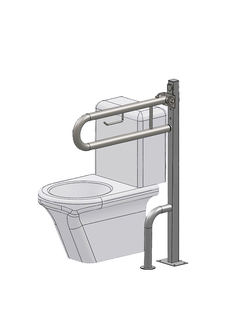 Поручень откидной на стойке с регулировкой высоты поручня