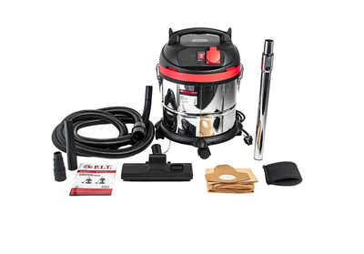 Пылесос строительный P.I.T. PVC20-C МАСТЕР (1,5кВт,3 м шланг,пыль.сбор 20л,нерж.к-с,бум.мешок, 2кВт подключаемый инстр)