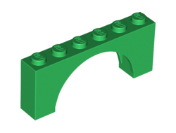 Arch 1 x 6 x 2 - Medium Thick Top without Reinforced Underside, Green (15254 / 6288571)