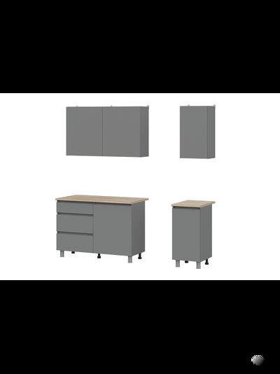 Денвер кухонный гарнитур 1,6 м Графит серый