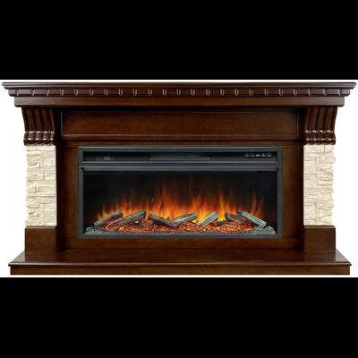 Линейный электрокамин Denver AO с очагом Vision 42 LOG LED