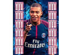 Календарь настенный Kylian Mbappe Lottin, Килиан Мбаппе Лоттен №19
