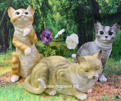 КОШКА спящая 21*34см   0,9кг  полистоун Россия  1088//012479
