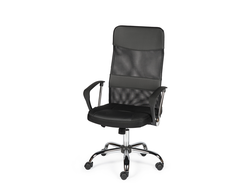 Кресло офисное Директ черная экокожа/черная сетка