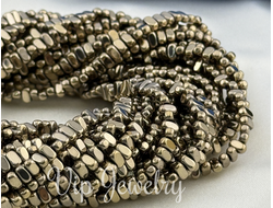 Гематит фри форм, бронза, размер 9*5 мм